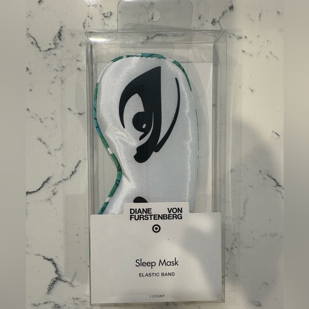 Diane Von Furstenberg for Target White Green Leaf Motif Eye Sleep Mask DVF NWT